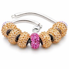 Käevõru naistele DiamondSky „BeCharmed Pavé IV (Jonquil & Fuchsia)“ Swarovski® kristallidega