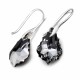 Naiste kõrvarõngad Diamond Sky „Baroque III (Silver Night)“ koos Swarovski kristallidega