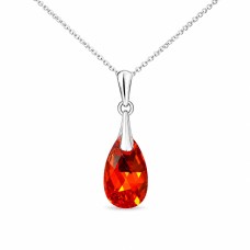 Серебряный кулон 925 пробы «Барокко (Light Siam AB)» с кристаллами Swarovski®