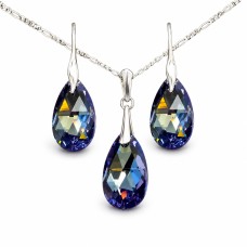 Hõbedane ehtekomplekt naistele „Baroque (Tanzanite AB)“ Swarovski® kristallidega