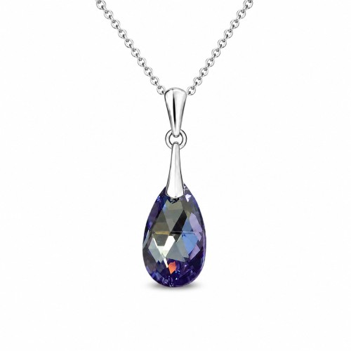925 Sterling Silver Pendant “Baroque (Tanzanite AB)” embellished with Crystals by Swarovski®