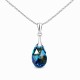 Hõbedane ripats „Baroque (Aquamarine Blue AB)“ Swarovski® kristallidega