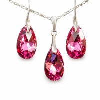 Hõbekomplekt „Baroque (Rose Comet Argent Light)“ 925 hõbedast Swarovski® kristallidega