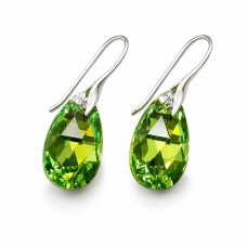 925 Sterling Silver Earrings “Baroque (Peridot AB)” created with Crystals by Swarovski®
