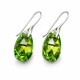 Hõbedased kõrvarõngad „Baroque (Peridot AB)“ Swarovski® kristallidega