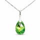 Серебряный кулон 925 пробы «Барокко (Peridot AB)» с кристаллами Swarovski®