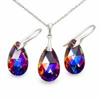Серебряный комплект «Барокко (Volcano)» с кристаллами Swarovski®