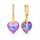Серебряные серьги 925 пробы «Влюблённое Сердце III (Vitrail Light)» с кристаллами Swarovski®