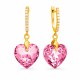 Hõbedased kõrvarõngad „Romantic Heart III (Rose)“ Swarovski® kristallidega