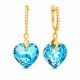 925 Sterling Silver Earrings “Romantic Heart III (Aquamarine Shimmer)” created with Crystals by Swarovski®