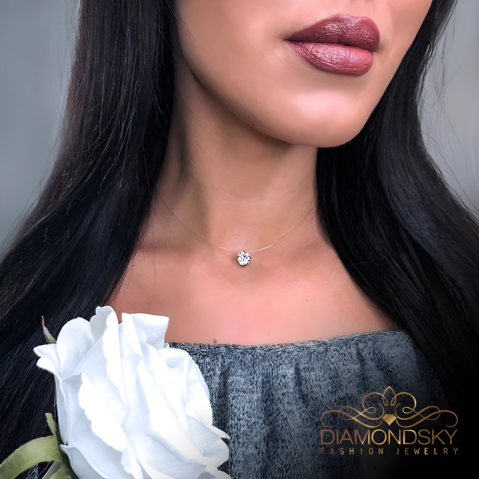 Invisible Sterling Silver Pendant “Invisible” created with Crystals by Swarovski®