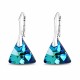 Серебряные серьги «Осирис (Bermuda Blue)» с кристаллами Сваровски®