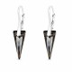 Hõbedased kõrvarõngad „Spike (Silver Night)“ Swarovski® kristallidega