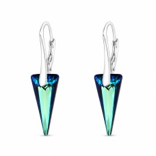 925 Sterling Silver Earrings “Spike (Bermuda Blue)” created with Crystals by Swarovski®