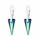 Hõbedased kõrvarõngad „Spike (Bermuda Blue)“ Swarovski® kristallidega