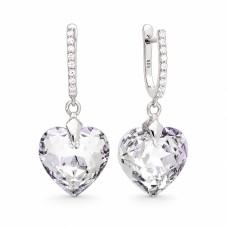 Naiste kõrvarõngad Diamond Sky „Romantic Heart III R“ koos Swarovski kristallidega