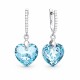 925 Sterling Silver Earrings “Romantic Heart III R (Aquamarine Blue)” created with Crystals by Swarovski®