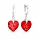 925 Sterling Silver Earrings “Romantic Heart III R (Light Siam)” created with Crystals by Swarovski®