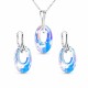 Hõbekomplekt „Helios (Aurora Borealis)“ 925 hõbedast Swarovski® kristallidega