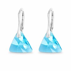 925 Sterling Silver Earrings “Osiris (Aquamarine)” created with Crystals by Swarovski®