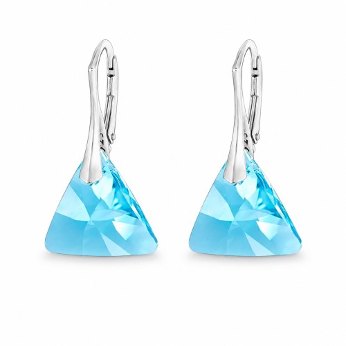 Hõbedased kõrvarõngad „Osiris (Aquamarine)“ Swarovski® kristallidega