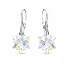 925 Sterling Silver Earrings “Edelweiss (Aurora Borealis)” created with Crystals by Swarovski®