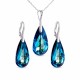 Hõbedast komplekt „Rainbow Waterfall“ (Bermuda Blue) Swarovski® kristallidega