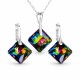 Hõbedane ehtekomplekt naistele „Shimmer (Vitrail Medium)“ Swarovski® kristallidega