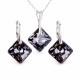 Hõbedane ehtekomplekt naistele „Shimmer (Silver Night)“ Swarovski® kristallidega