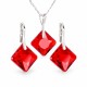 Hõbedane ehtekomplekt naistele „Shimmer (Light Siam)“ Swarovski® kristallidega