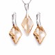 Hõbekomplekt „Romb“ (Golden Shadow) 925 hõbedast Swarovski® kristallidega