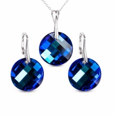 Hõbekomplekt „Moon“ (Bermuda Blue) Swarovski® kristallidega, 925 hõbedast