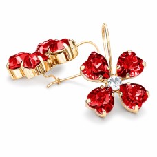 Naiste kõrvarõngad Diamond Sky „Crystal Clover (Light Siam)“ koos Swarovski kristallidega