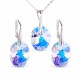 Hõbedane ehtekomplekt naistele „Reflection (Aurora Borealis)“ Swarovski® kristallidega