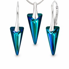 Hõbekomplekt „Spike” (Bermuda Blue) Swarovski® kristallidega 925 hõbedast
