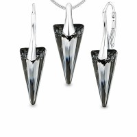 Hõbedane ehtekomplekt naistele „Spike (Silver Night)“ Swarovski® kristallidega