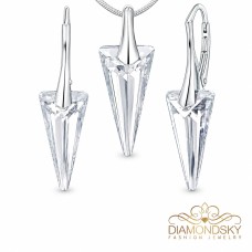 925 Sterling Silver Jewelry Set “Spike” created with Crystals by Swarovski®