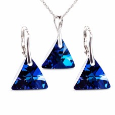 925 Sterling Silver Jewelry Set “Osiris (Bermuda Blue)” created with Crystals by Swarovski®