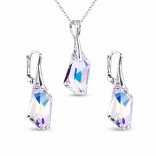 925 Sterling Silver Jewelry Set “Hyperborea (Aurora Borealis)” created with Crystals by Swarovski®