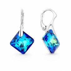 925 Sterling Silver Earrings “Shimmer (Bermuda Blue)” created with Crystals by Swarovski®