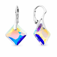 Hõbedased kõrvarõngad „Shimmer (Aurora Borealis)“ Swarovski® kristallidega