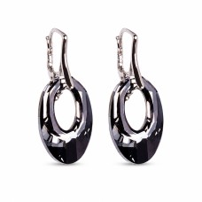 Naiste kõrvarõngad Diamond Sky „Helios (Silver Night)“ koos Swarovski kristallidega