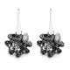 Hõbedased kõrvarõngad „Clover (Silver Night)“ Swarovski® kristallidega