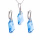 Серебряный комплект «Гиперборея (Aquamarine Blue)» с кристаллами Swarovski®