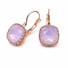 Naiste kõrvarõngad Diamond Sky „Vintage V (Rose Water Opal)“ koos Swarovski kristallidega