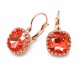 Kõrvarõngad naistele DiamondSky „Vintage V“ (Padparadscha) Swarovski® kristallidega