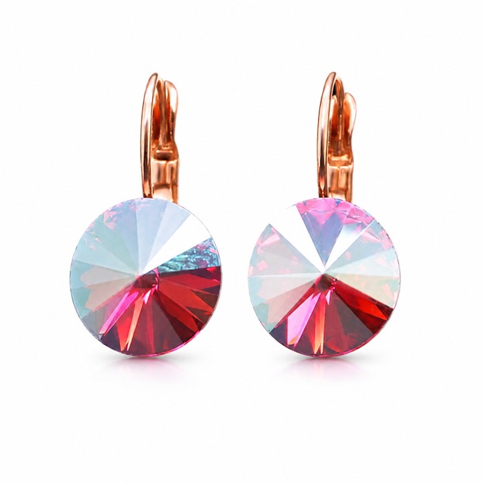Earrings “Clarice II” (Fuchsia Shimmer) embellished with Crystals by Swarovski®