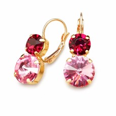 Серьги «Кларис VIII (Light Rose / Ruby)» с кристаллами Swarovski®