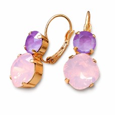 Naiste kõrvarõngad Diamond Sky „Glare VI (Rose Water Opal / Lilac)“ koos Swarovski kristallidega