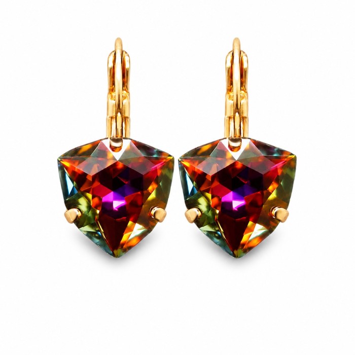 Серьги «Бермудский Треугольник (Volcano)» с кристаллами Swarovski®